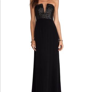 Nookie Masquerade Maxi Dress- strapless size Small in Black